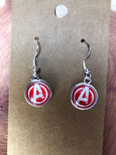 Load image into Gallery viewer, Marvel Inspired Avengers Earrings With Sterling Silver Hooks