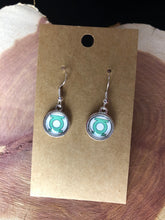Load image into Gallery viewer, DC Inspired Green Lantern Earrings with Silver Hooks