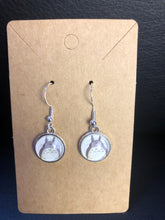 Load image into Gallery viewer, Studio Ghibli Totoro inspired glass cabochon Earrings With Silver Hooks