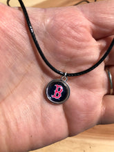Load image into Gallery viewer, Boston Red Sox Inspired Necklace on Black Cord