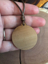 Load image into Gallery viewer, Handmade Wood-burned Block Island Necklace on adjustable cord