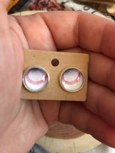 Load image into Gallery viewer, Baseball Stud Earrings 10mm Silver