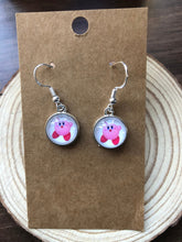 Load image into Gallery viewer, Kirby Inspired 12mm earrings with silver plated hooks