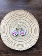 Load image into Gallery viewer, Kirby Inspired 12mm earrings with silver plated hooks