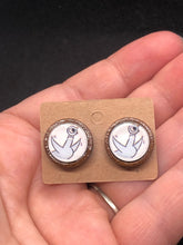 Load image into Gallery viewer, Mo Willems Inspired Wooden Pigeon Stud Earring Teacher Gift Librarian Gift