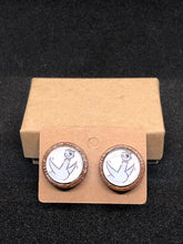 Load image into Gallery viewer, Mo Willems Inspired Wooden Pigeon Stud Earring Teacher Gift Librarian Gift