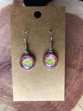Load image into Gallery viewer, DC Inspired Wonder Woman Earrings with Silver Hooks