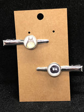 Load image into Gallery viewer, Studio Gibli Totoro inspired Totoro and Soot Sprite Alligator Clip Bow Barrette Set Mismatched glass cabochon