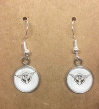 Load image into Gallery viewer, Marvel Inspired Peggy Carter SSR Earrings With Silver Hooks