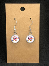 Load image into Gallery viewer, Elmer Inspired Wooden Colorful Patchwork Elephant Stud Earring Teacher Gift Librarian Gift