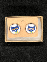 Load image into Gallery viewer, Pete The Cat Earrings With Silver hooks Teacher Gift Librarian Gift