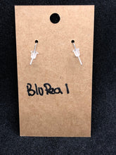 Load image into Gallery viewer, Blue Peacock Teardrop Earring with 12mm cabochon