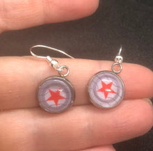 Load image into Gallery viewer, Marvel Inspired Bucky Winter Soldier Barnes Earrings With Silver Hooks
