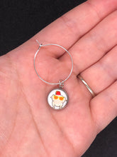 Load image into Gallery viewer, Friends Inspired Silver Wine Charm Set of 6 With Storage Bag Chandler Monica Phoebe Joey Rachel