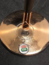 Load image into Gallery viewer, Friends Inspired Silver Wine Charm Set of 6 With Storage Bag Chandler Monica Phoebe Joey Rachel