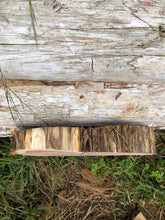 Load image into Gallery viewer, 10x11” SANDED red cedar heart Rustic slice/cookie/slab/round centerpiece live edge—free gift with purchase! Wedding, crafts and more!