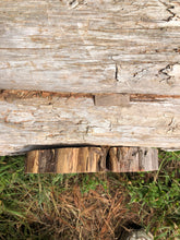 Load image into Gallery viewer, 12”X11” Sanded Red cedar Rustic slice cookie slab round centerpiece live edge—free gift with purchase! Wedding, crafts and more!