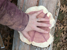 Load image into Gallery viewer, 9” SANDED red cedar Rustic slice/cookie/slab/round centerpiece live edge—free gift with purchase! Wedding, crafts and more!