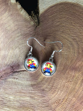 Load image into Gallery viewer, Nintendo Inspired Classic Retro 8-BIT Mario Earrings With Silver Hooks