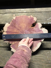 Load image into Gallery viewer, 12” Red cedar wood slice, tree slab, for centerpieces, wedding decor, large wood round