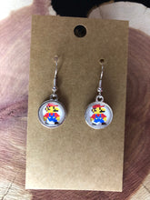 Load image into Gallery viewer, Nintendo Inspired Classic Retro 8-BIT Mario Earrings With Silver Hooks