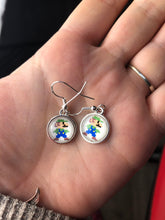 Load image into Gallery viewer, Nintendo Inspired Classic Retro 8-BIT Luigi Earrings With Silver Hooks