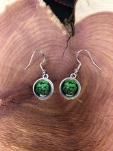 Load image into Gallery viewer, Marvel Inspired Hulk Earrings with Silver Hooks