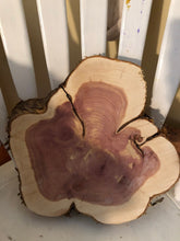 Load image into Gallery viewer, 12” Sanded Red Cedar Wood Cookie Rustic Slice Slab Round Centerpiece Live Edge Wedding Crafts