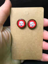 Load image into Gallery viewer, Marvel Inspired 12mm Ant man Wooden Stud earrings