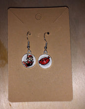 Load image into Gallery viewer, Nintendo Inspired Mismarched Racoon and Leaf Mario Earrings With Silver Hooks