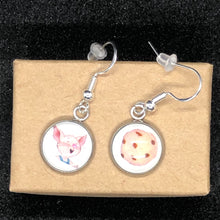 Load image into Gallery viewer, If You Give A Mouse A Cookie Inspired Mismatched Earrings With Silver hooks Teacher Gift Librarian Gift