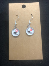 Load image into Gallery viewer, Nintendo Inspired Bubble Bobble 8-bit retro Skel-Monsta Earrings With Silver Hooks