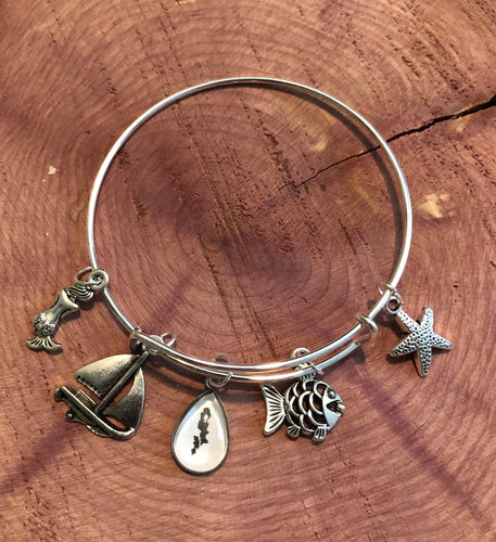 Handmade Jamestown RI Bangle Bracelet(can be personalized)