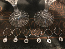 Load image into Gallery viewer, Classic Halloween Wine Charm set of 6–handmade
