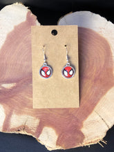 Load image into Gallery viewer, Marvel Inspired Spiderman Earrings with Sterling Silver Hooks
