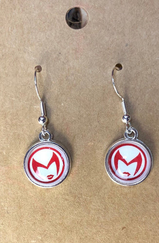 Marvel Inspired Scarlet Witch Wanda Earrings With Sterling Silver Hooks