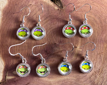 Load image into Gallery viewer, Ninja Turtles Inspired Earrings With Sterling Silver Hooks TMNT
