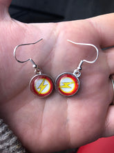 Load image into Gallery viewer, DC Inspired The Flash Earrings with Silver Hooks
