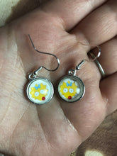 Load image into Gallery viewer, Simpsons Inspired Maggie Simpson Earrings with Silver Hooks
