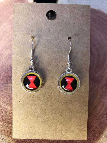 Marvel Inspired Black Widow Super Hero Earrings---4 Styles Available