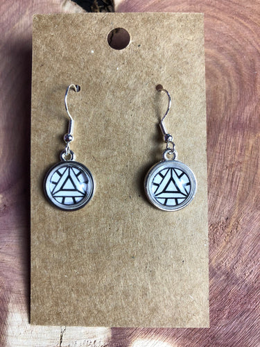 Marvel Inspired Arc Reactor Earrings with Silver Hooks