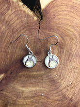 Load image into Gallery viewer, Studio Ghibli Totoro inspired glass cabochon Earrings With Silver Hooks
