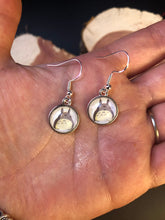 Load image into Gallery viewer, Studio Ghibli Totoro inspired glass cabochon Earrings With Silver Hooks
