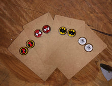 Load image into Gallery viewer, Marvel Inspired 12mm Black Widow Wooden Stud earrings
