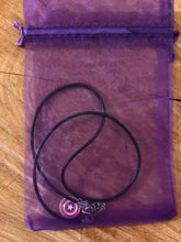 Load image into Gallery viewer, Marvel Inspired Captain America Necklace On Waxed Black Cord
