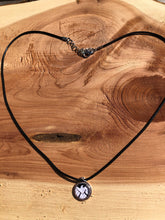 Load image into Gallery viewer, Small 12mm Marvel Inspired S.H.I.E.L.D Necklace on Adjustable Waxed Cord
