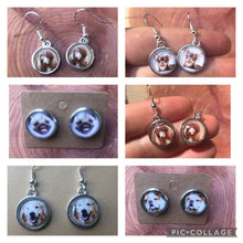 Load image into Gallery viewer, Custom Dog/Cat/Pet Earrings Dangle/Drop or Stud 12mm
