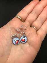 Load image into Gallery viewer, Nintendo Inspired Mismatched Mario 2 Potion Earrings With Silver Hooks
