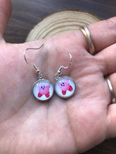 Load image into Gallery viewer, Kirby Inspired 12mm earrings with silver plated hooks
