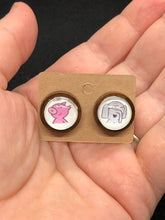 Load image into Gallery viewer, Piggy and Gerald Inspired Wooden Stud Earring Set
